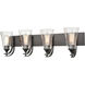 Natalie 4 Light 32 inch Matte Black Vanity Light Wall Light